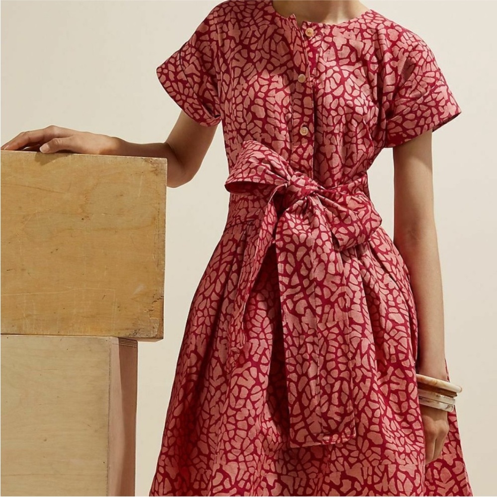 Anthropologie Elegant Pink Patterned Dress